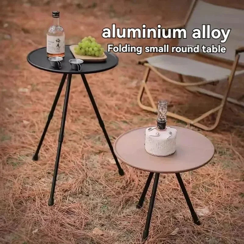 Mesa redonda pequeña para exteriores, para acampar, ocio, ultraligera, portátil, para picnic, jardín, mesa de centro, mesa de té y mesa de comedor.