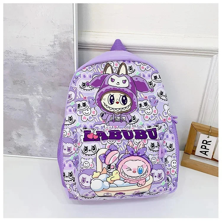 Mochila infantil de gran capacidad con dibujos animados, bonita mochila de nailon con doble hombro para estudiantes de primaria y jardín de infantes.