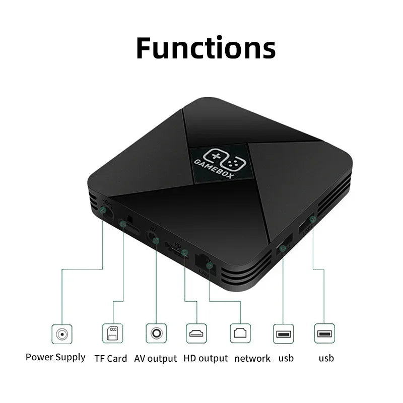 Consola de videojuegos retro G5 S905X con más de 10 simuladores, sistema dual, CPU de 4 núcleos, resolución 4K Super HD, compatible con NDS/PS1/PSP TV Box.