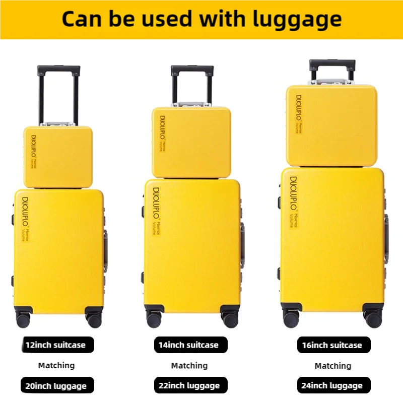 Maletas de viaje de cabina de 12/14/16 pulgadas, tamaño pequeño, estuches de maquillaje para mujer, maletín para hombre con cerradura TSA, equipaje de mano para caja de viaje