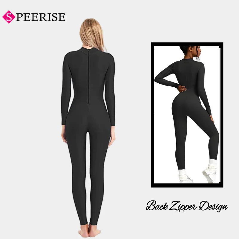 Mono de cuello alto unisex, leotardo de cuerpo entero, mono de yoga de manga larga para mujer, mono de gato, ropa deportiva diaria, trajes de cosplay