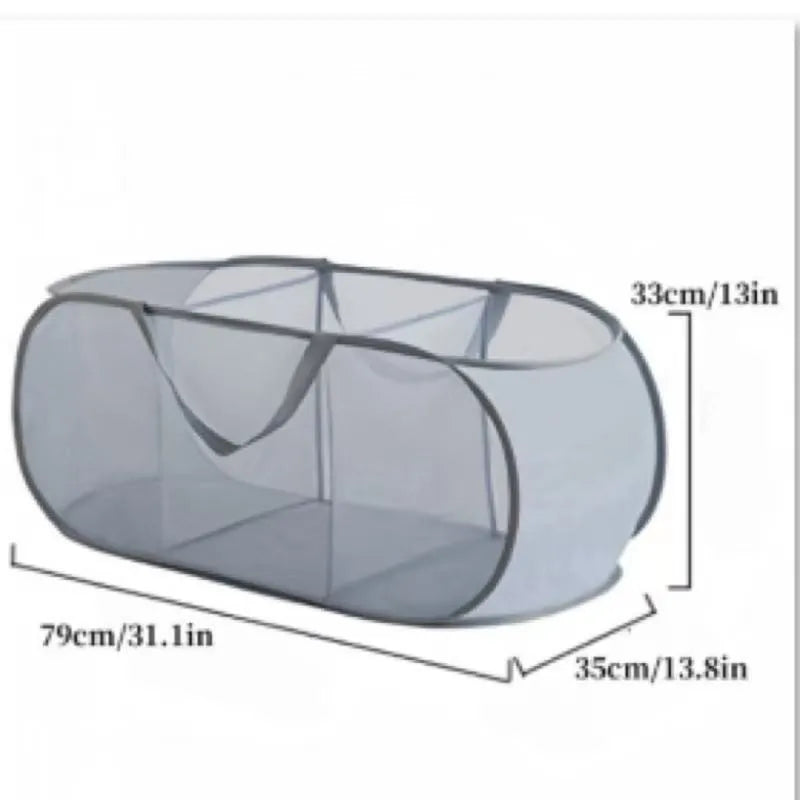 Cesta de lavandería plegable y duradera, cesta de lavandería de malla desplegable con bolsillo lateral, cesta de almacenamiento de ropa plegable con refuerzo