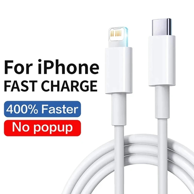 Cable USB de carga rápida PD de 30 W para iPhone 11, 12, 13 Pro, XS Max, 7, 8, 14 Plus, X, XR, SE, carga rápida, USB C, línea de datos de 1 m, 2 m y 3 m