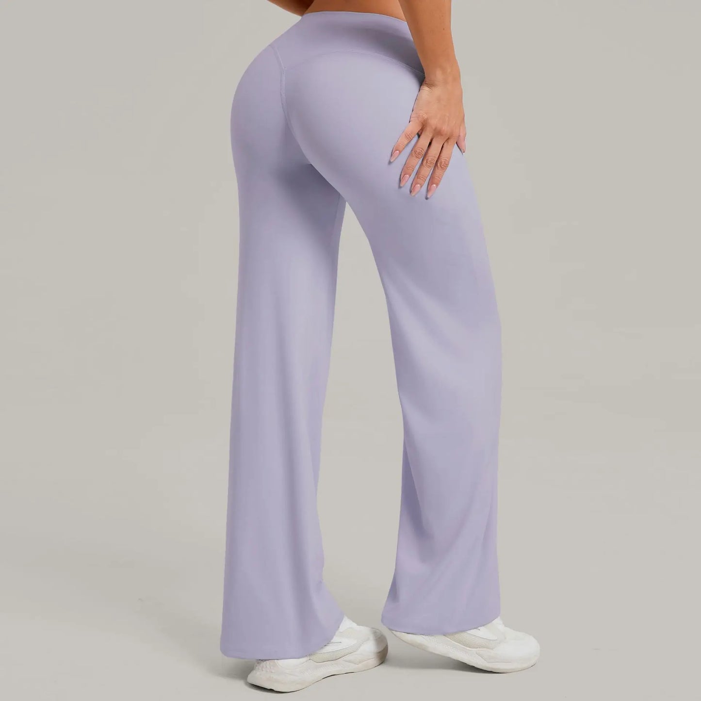 Pantalones de yoga rectos de pierna ancha para mujer, nuevos pantalones de pilates, pantalones deportivos ajustados que realzan la cadera, pantalones casuales para correr al aire libre, pantalones de fitness.