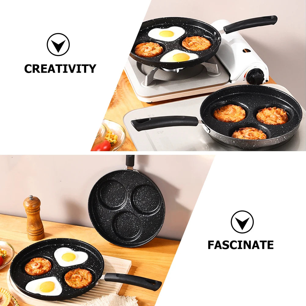 Mini sartén para huevos de 10 pulgadas de acero inoxidable, utensilios de cocina, antiadherente, para desayuno, multifuncional, fácil de limpiar H