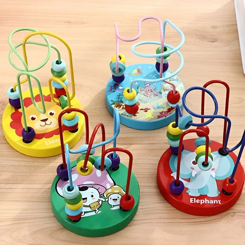 Juguetes educativos para niños menores de un año-Laberinto/juego de dedos Montessori, utilizado para desarrollar la motricidad fina 12x9x9 cm, usado