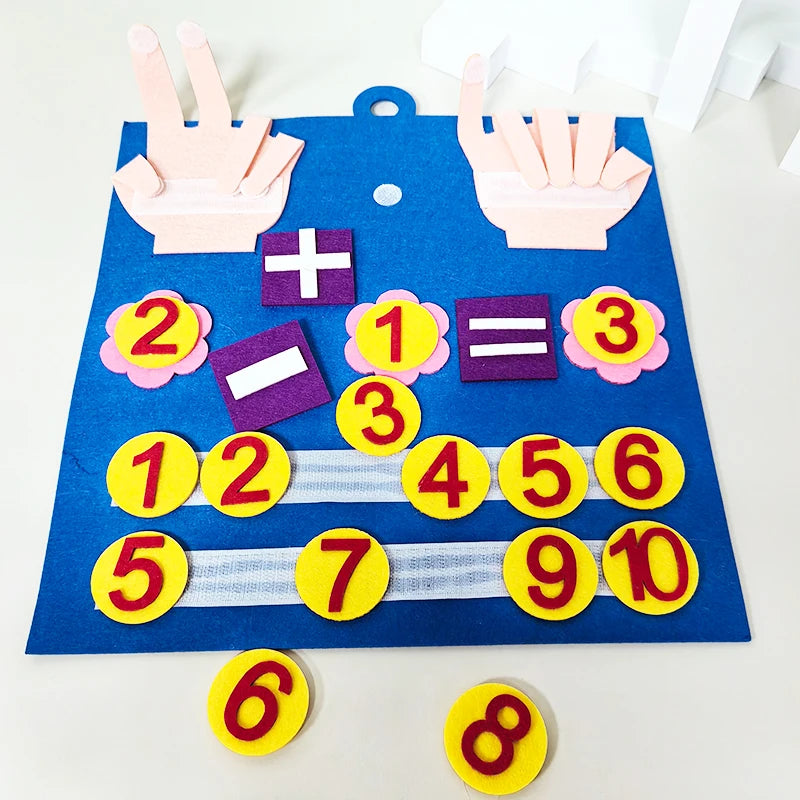 Tablero de fieltro Montessori para matemáticas cognitivas, educación temprana, iluminación, juguetes para niños, regalos