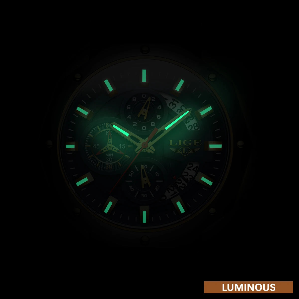 LIGE 2024 - Nuevos relojes de moda para hombre, marca superior de lujo, reloj deportivo de silicona, reloj de cuarzo con fecha, reloj de pulsera resistente al agua, cronógrafo
