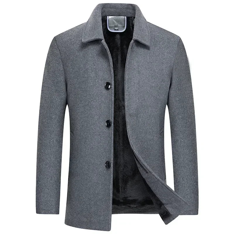 Abrigos de invierno para hombre, de lana y cachemir, con forro polar. Abrigos cálidos de invierno de alta calidad, estilo casual de negocios. Talla 4XL.