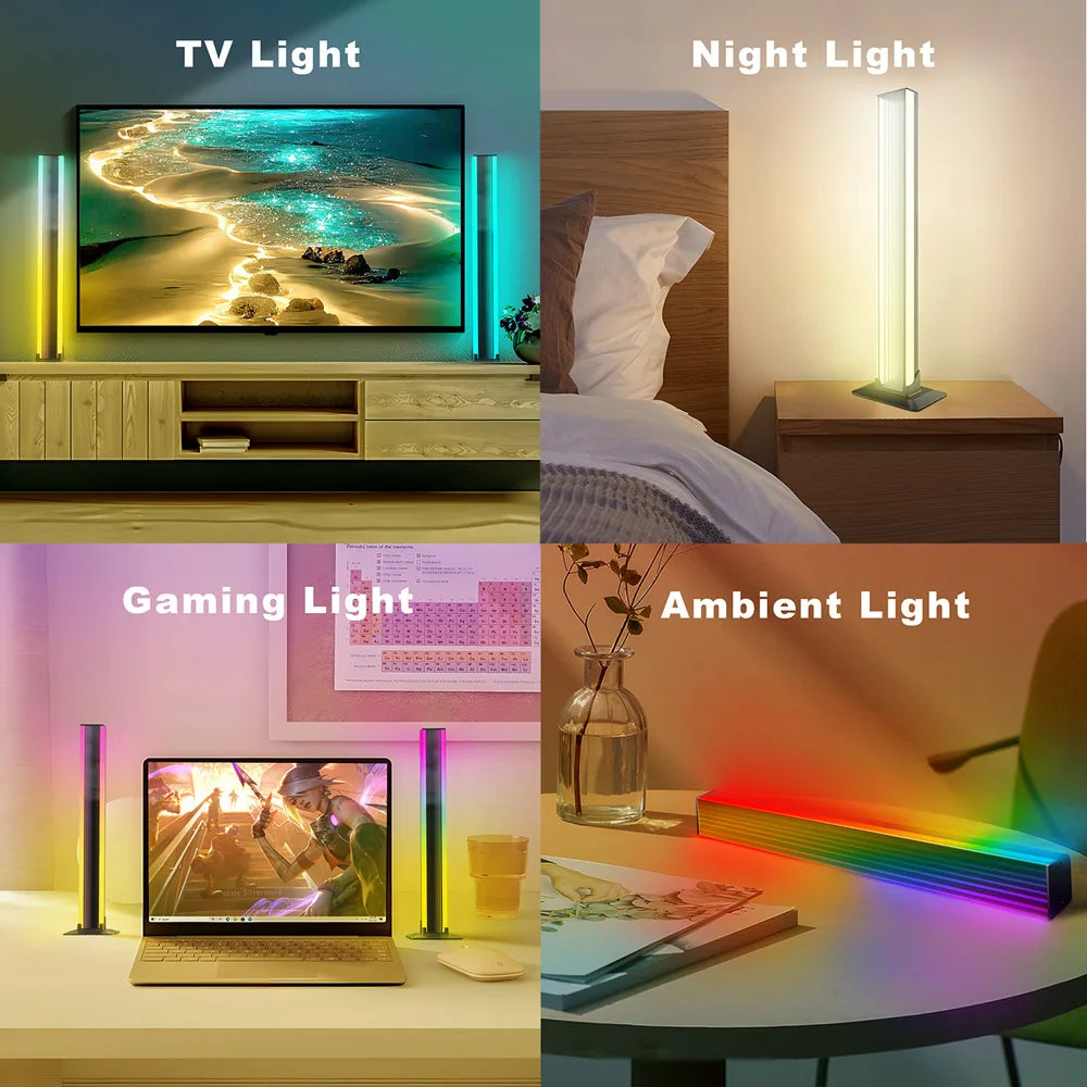 Par de luces LED RGB para decoración de habitaciones, lámpara Abyss con Bluetooth, luz nocturna ambiental, iluminación de ambiente para escritorio, TV, PC, juegos, retroiluminación