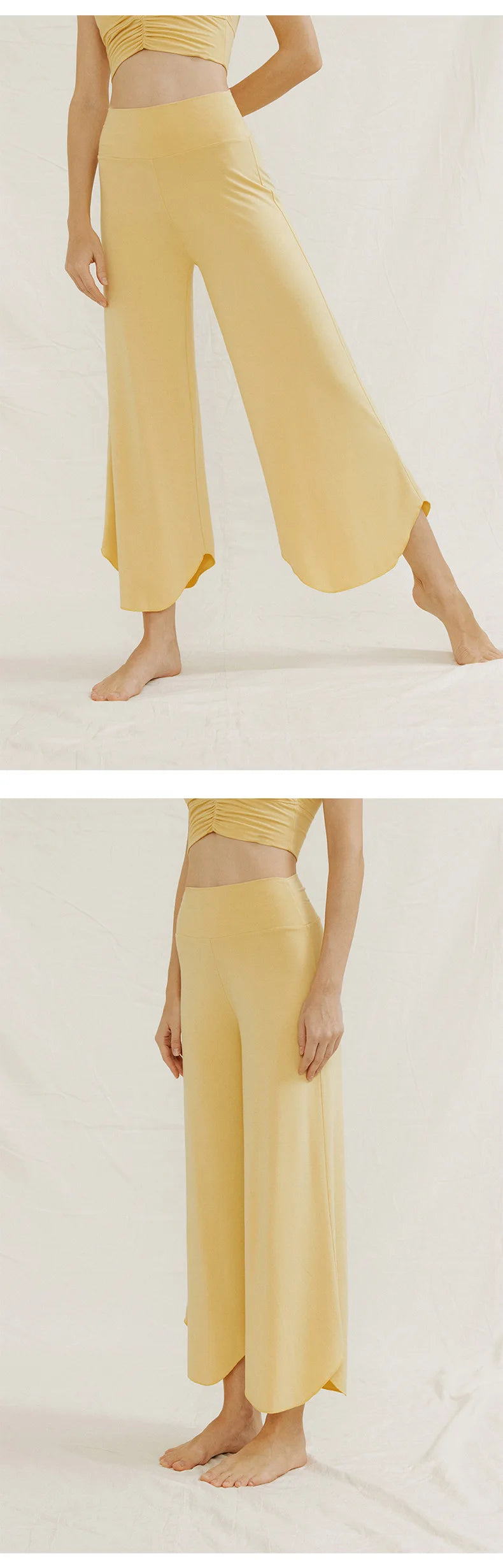 Alpha High Waisted Capri Pants for Women Wide Leg Yoga Pants for Summer Flowy Capris Loose Casual Cropped Dance Pants