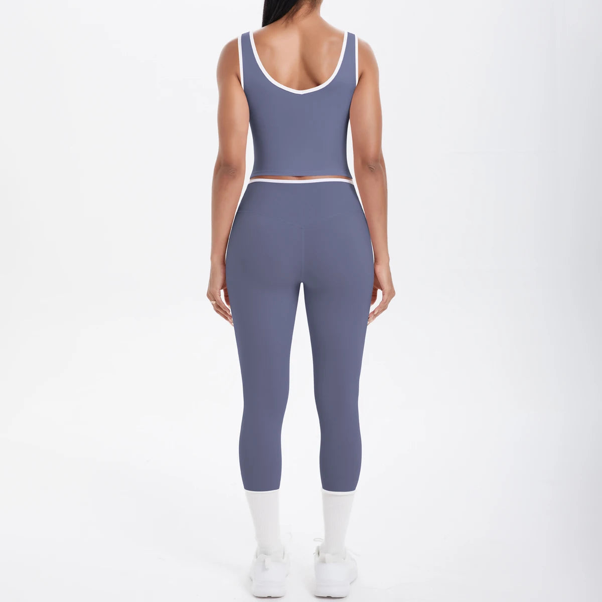 Conjunto de 2 piezas de pantalones de yoga con espalda descubierta y leggings para correr, de cintura alta, con estampado de melocotón y glúteos, para fitness y deportes.