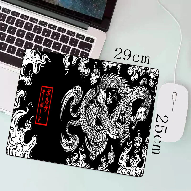 Alfombrilla de ratón grande para juegos con diseño de dragón japonés XXL, alfombrilla de ratón para gamer, alfombrilla de escritorio de velocidad, alfombrilla de ratón de anime de 900 x 400 y 700 x 300 cm.