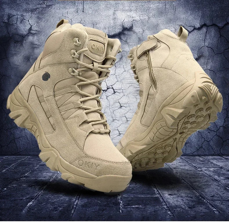 2024 Fashion Men's Desert Combat Boots Outdoor Leather Hiking Shoes Men Hunting Work Safty Boots Men's Short Boots ankle boots