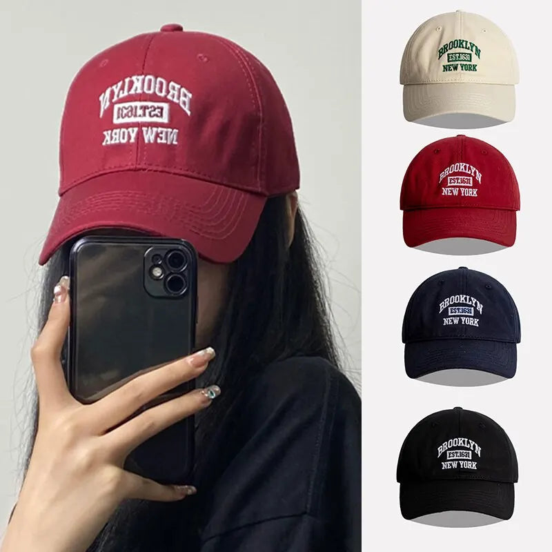 Gorra de béisbol con letras bordadas para mujer, primavera, verano, exterior, protección solar, unisex, gorra deportiva informal de hip hop para hombre