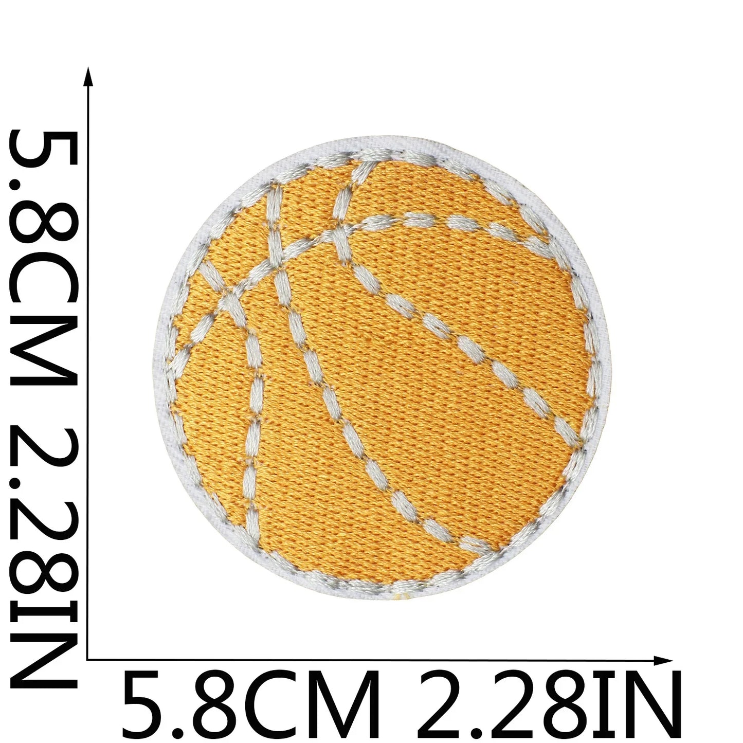 Emblema de baloncesto deportivo, accesorios de ropa, insignia, pegatina bordada, parches termoadhesivos