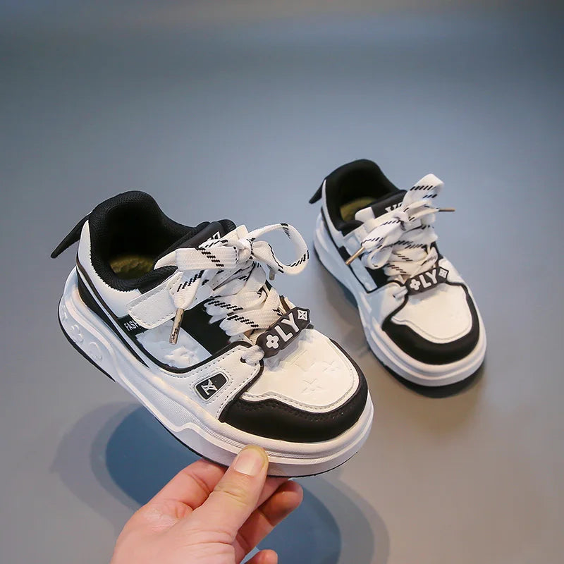 Zapatos para niños, zapatillas de correr antideslizantes, suela suave, cómodas, informales, planas, blancas