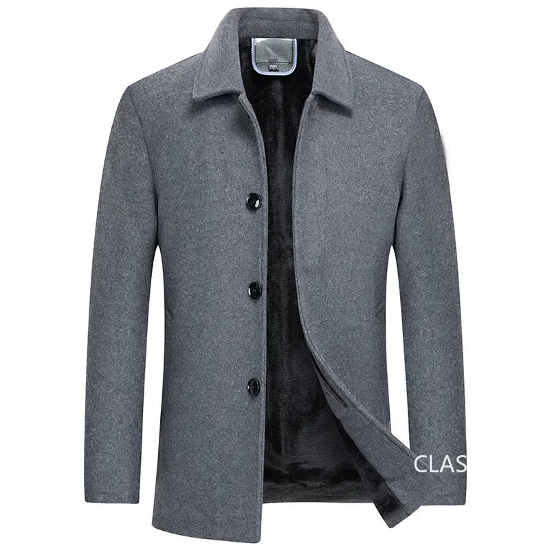 Abrigos de invierno para hombre, de lana y cachemir, con forro polar. Abrigos cálidos de invierno de alta calidad, estilo casual de negocios. Talla 4XL.