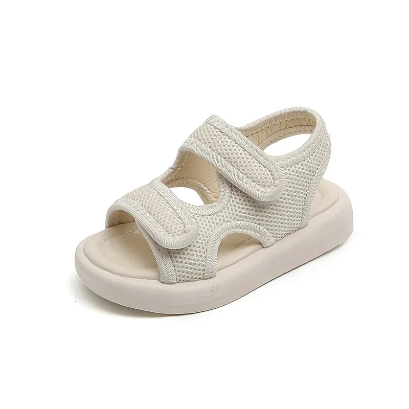 Sandalias transpirables para niños y niñas, zapatos de verano, zapatillas blancas y frescas