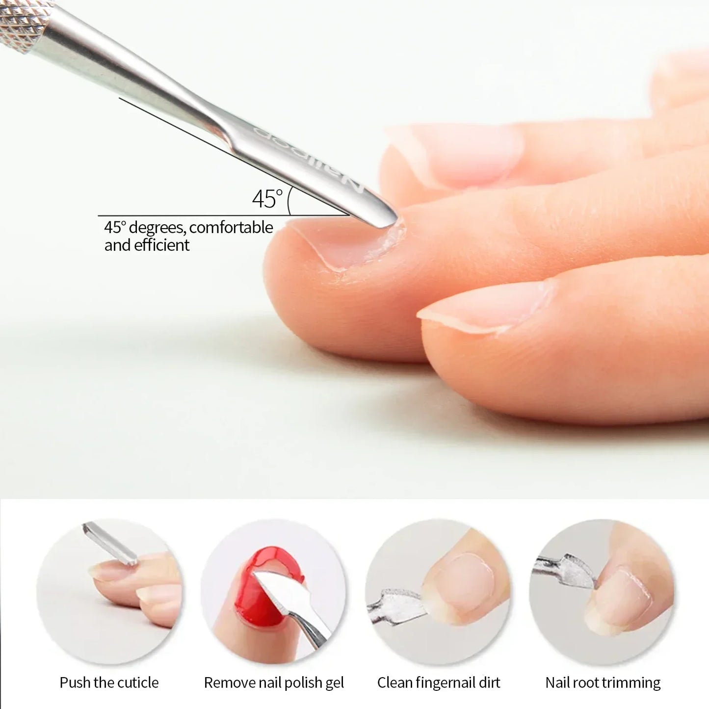Nailpop - Cortauñas profesional de acero inoxidable, tijeras, alicates, función de quitacutículas, kit de herramientas para manicura y cuidado de uñas