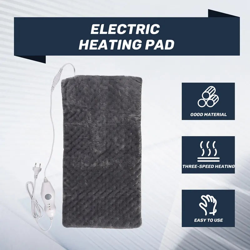 A01F - Almohadilla térmica eléctrica extragrande para aliviar el dolor de espalda y los calambres (30 x 60 cm) - Calor suave para terapia en seco y húmedo