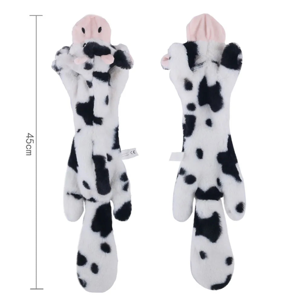 Divertido juguete de imitación de animal sin relleno para perros con chirriadores, duradero, de peluche sin relleno, con sonido chirriante, para masticar y arrugar.