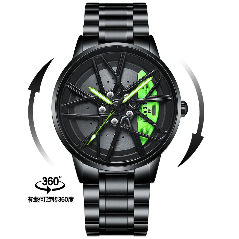 Reloj de cuarzo con esfera giratoria caleidoscopio Sharingan, esfera de anime japonés 3D, reloj de marca superior de lujo, resistente al agua, reloj de moda para hombre.