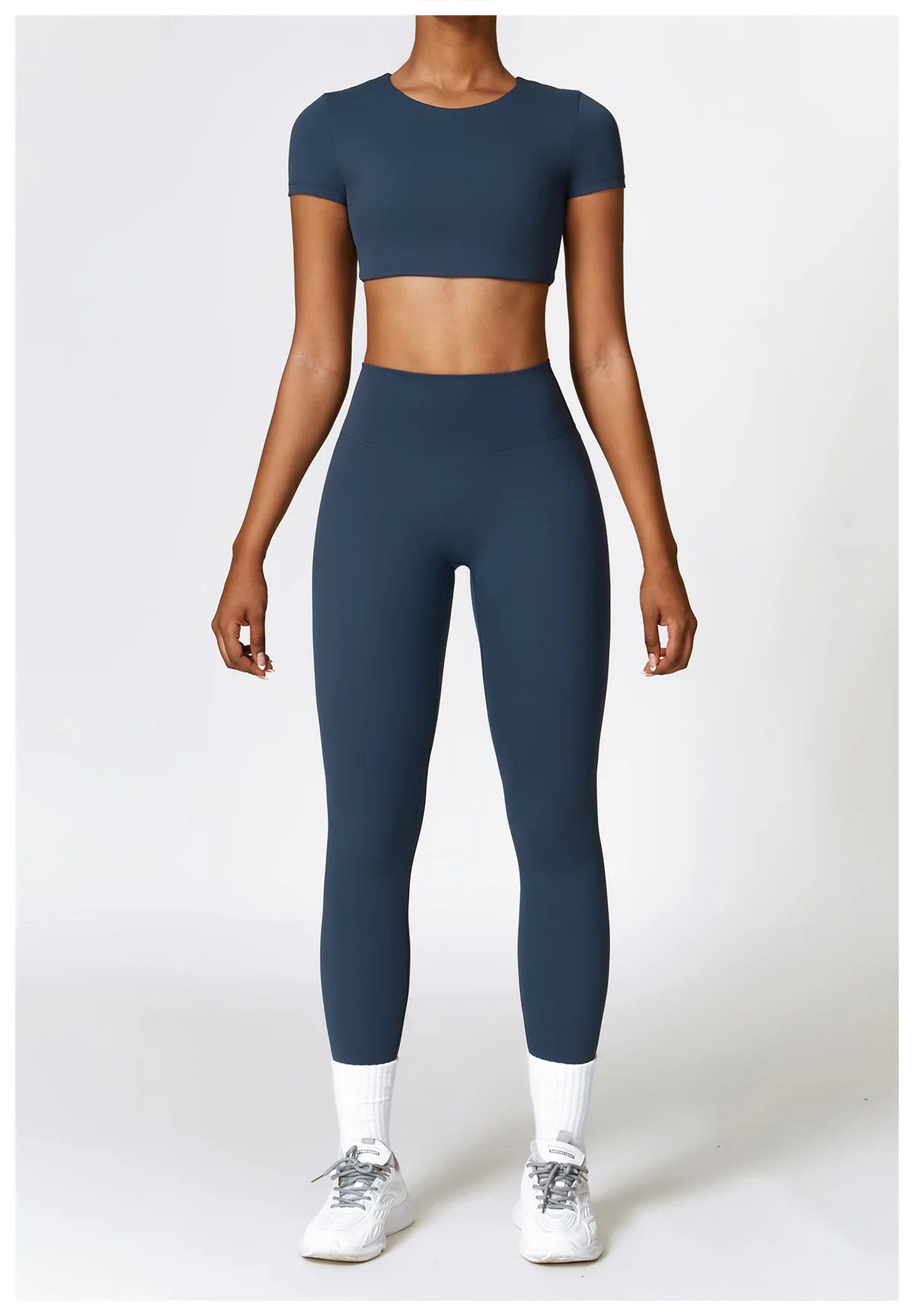 2PCS Seamless Yoga Set Women Workout Set Sportswear Gym Clothing Fitness Long Sleeve Crop Top High Waist Leggings Sports Suits