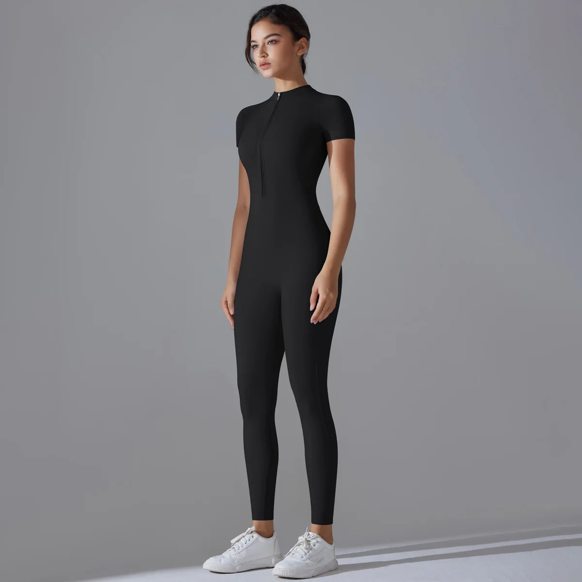 Women Zipper Bodysuits Fitness Sports Bodysuit Yoga Suit Breathable Quick Drying Sports Yoga Clothing Women Gym Push Up Workout