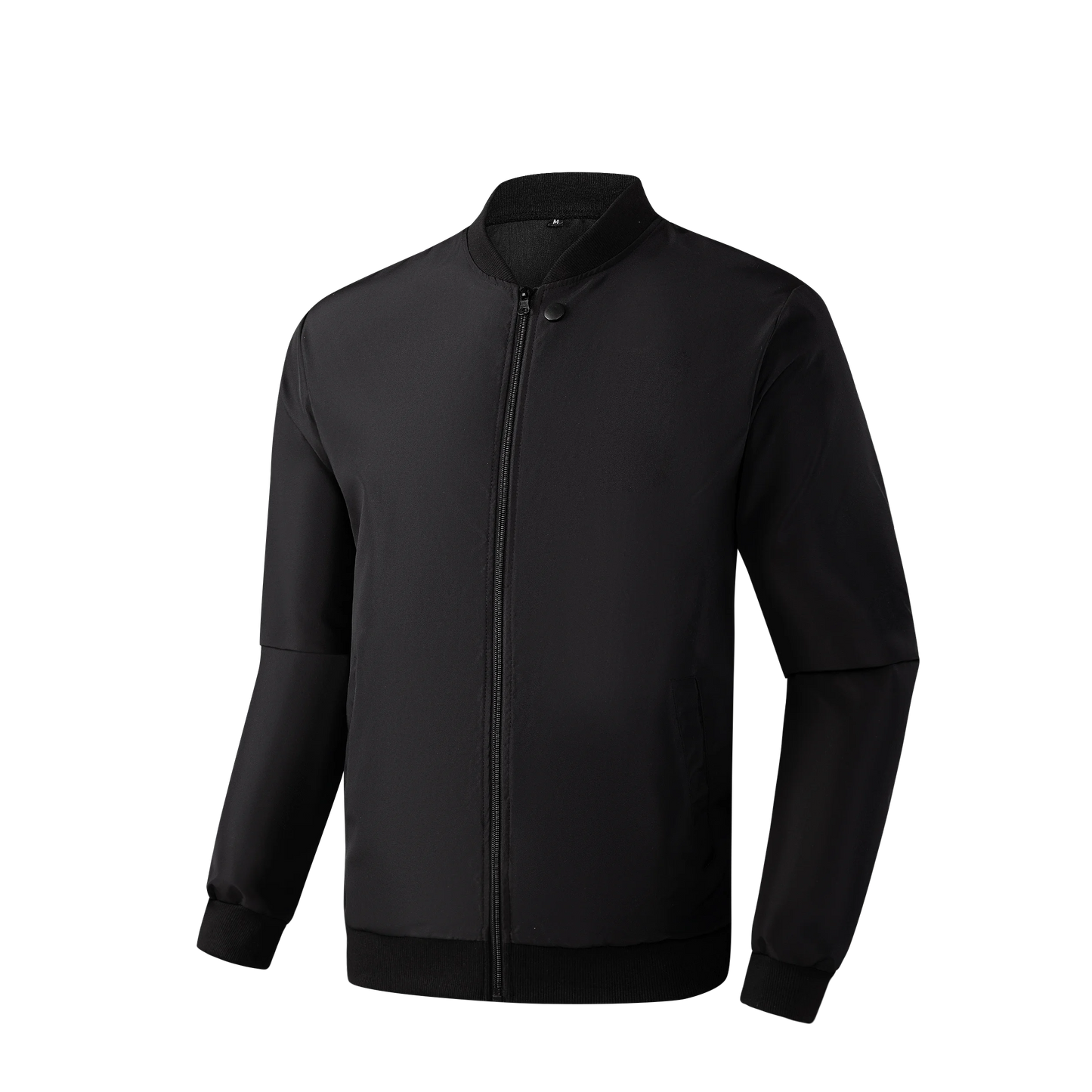 Chaqueta corta holgada de color liso con cuello de béisbol para hombre, abrigo fino informal de negocios, tendencia primavera-otoño 2024