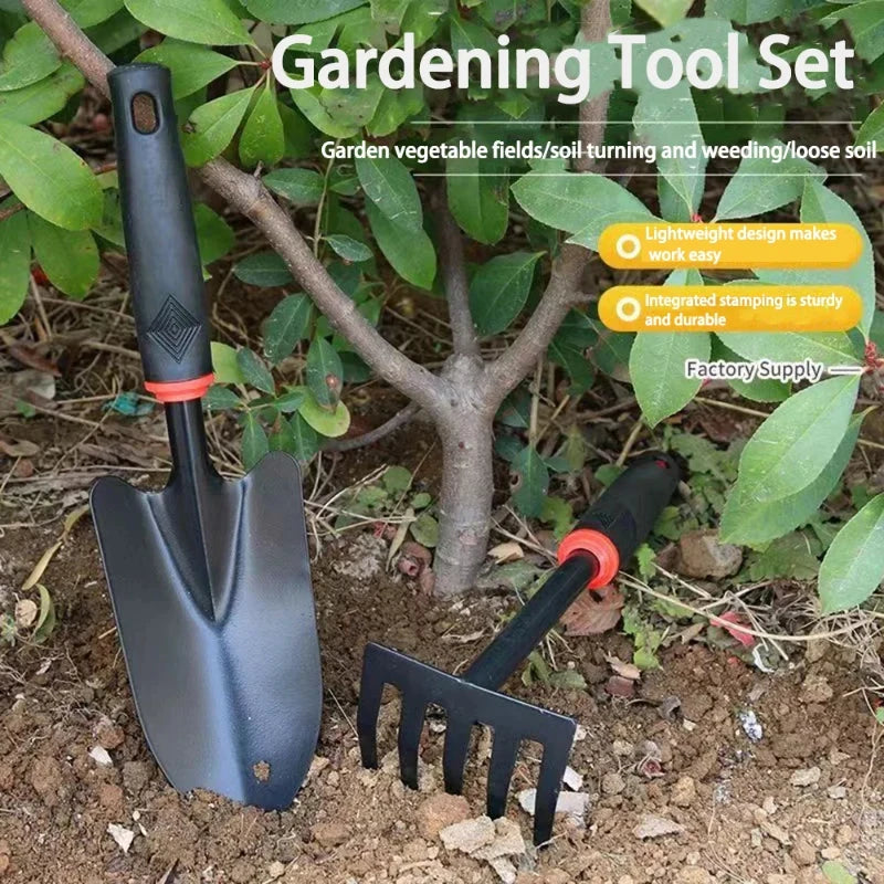 Pala de jardinería, herramientas para plantar hortalizas, rastrillo, azada, paleta, juego de 4 herramientas pequeñas, regalos de jardinería para mujeres y hombres.