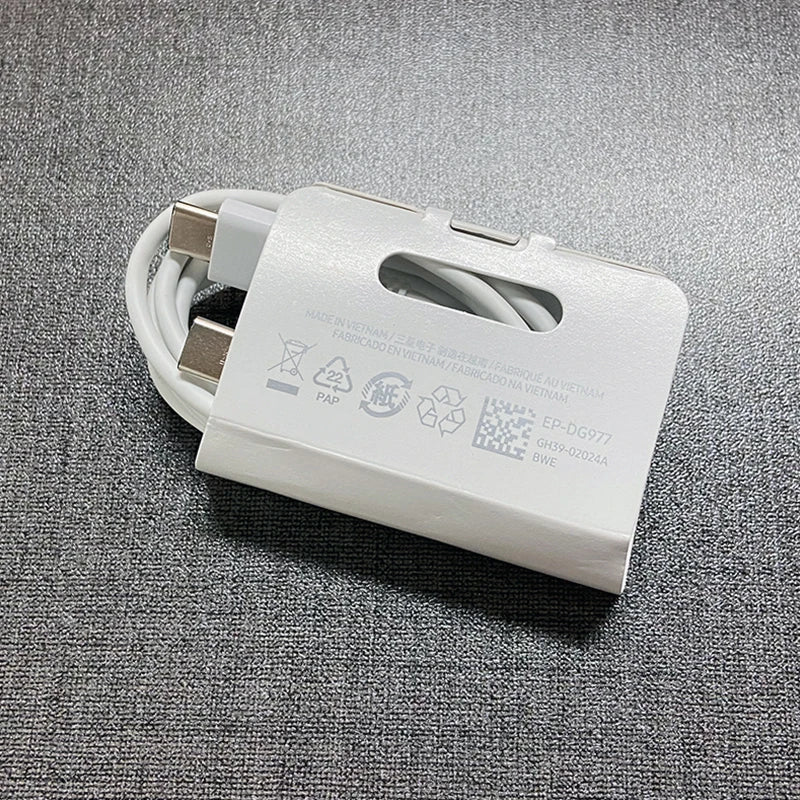 Adaptador de pared superrápido EP-TA800 de Samsung con carga rápida y cable USB-C de 100 cm para Galaxy Note 10, 20, S22, S21 Ultra, S10+, A55 y A15 Plus.