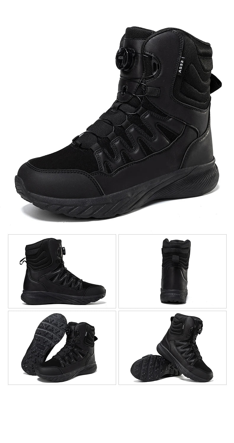 Botas tácticas para hombre, marca Army Boot, estilo militar, hasta el tobillo, para senderismo, seguridad, trabajo en el desierto, escalada, impermeables, de alta calidad.