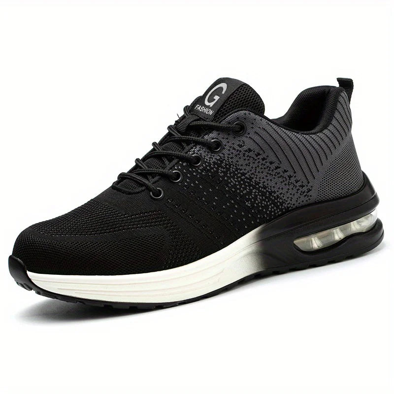 Zapatos de trabajo de protección anti-aplastamiento para hombres y mujeres, zapatos indestructibles anti-perforación, zapatos de trabajo con amortiguación de aire, zapatos de seguridad con puntera de acero para hombre.