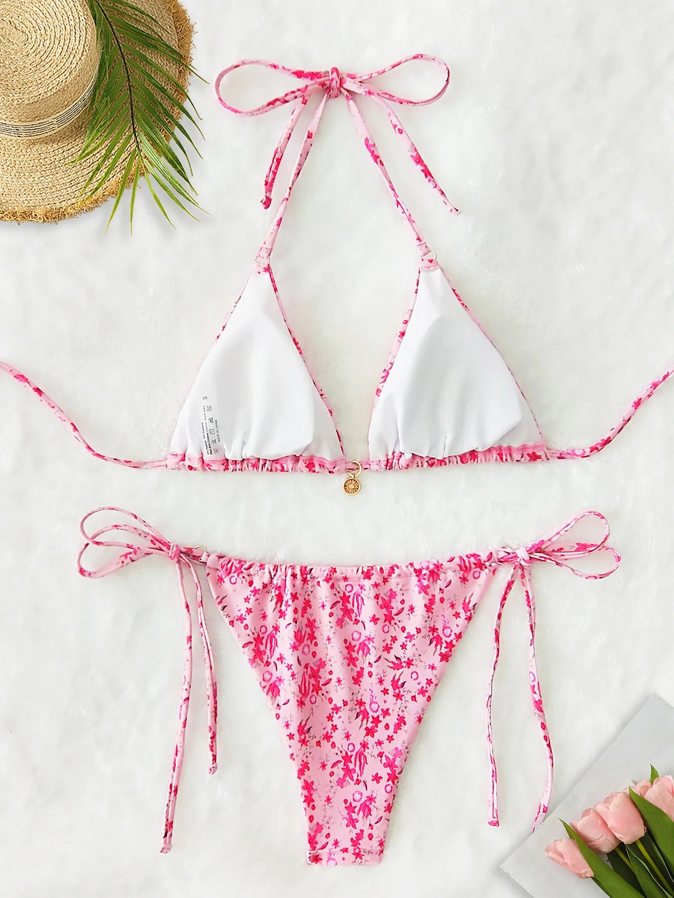 Conjunto de bikini para mujer, novedad de 2025, con tiras laterales ajustables, traje de baño de alta gama, sexy, de dos piezas, para playa, de verano, push up.