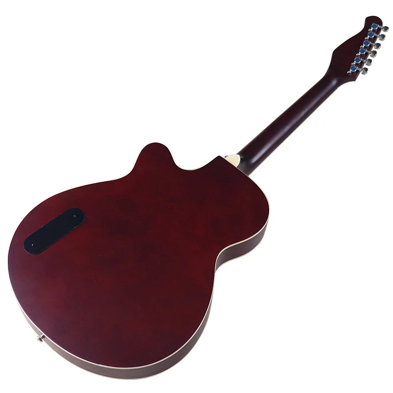 Guitarra acústica eléctrica de 40 pulgadas, cuerpo fino de 6 cuerdas, guitarra folk de buena calidad artesanal.