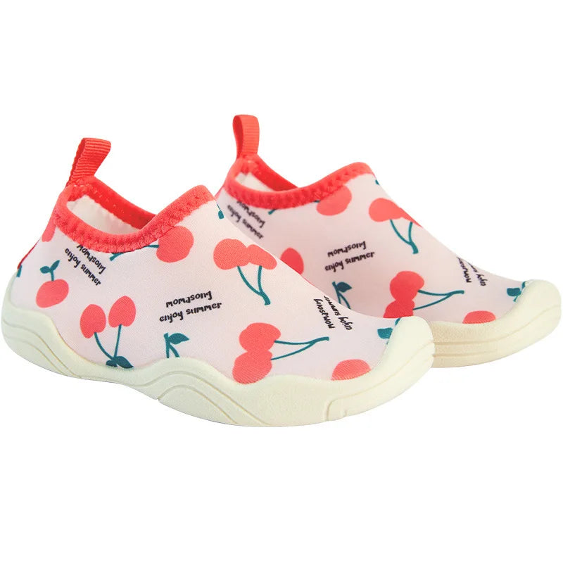 Zapatillas de senderismo para niños, zapatos de agua con suela blanda para niños, calzado antideslizante de dibujos animados para playa, para nadar descalzo