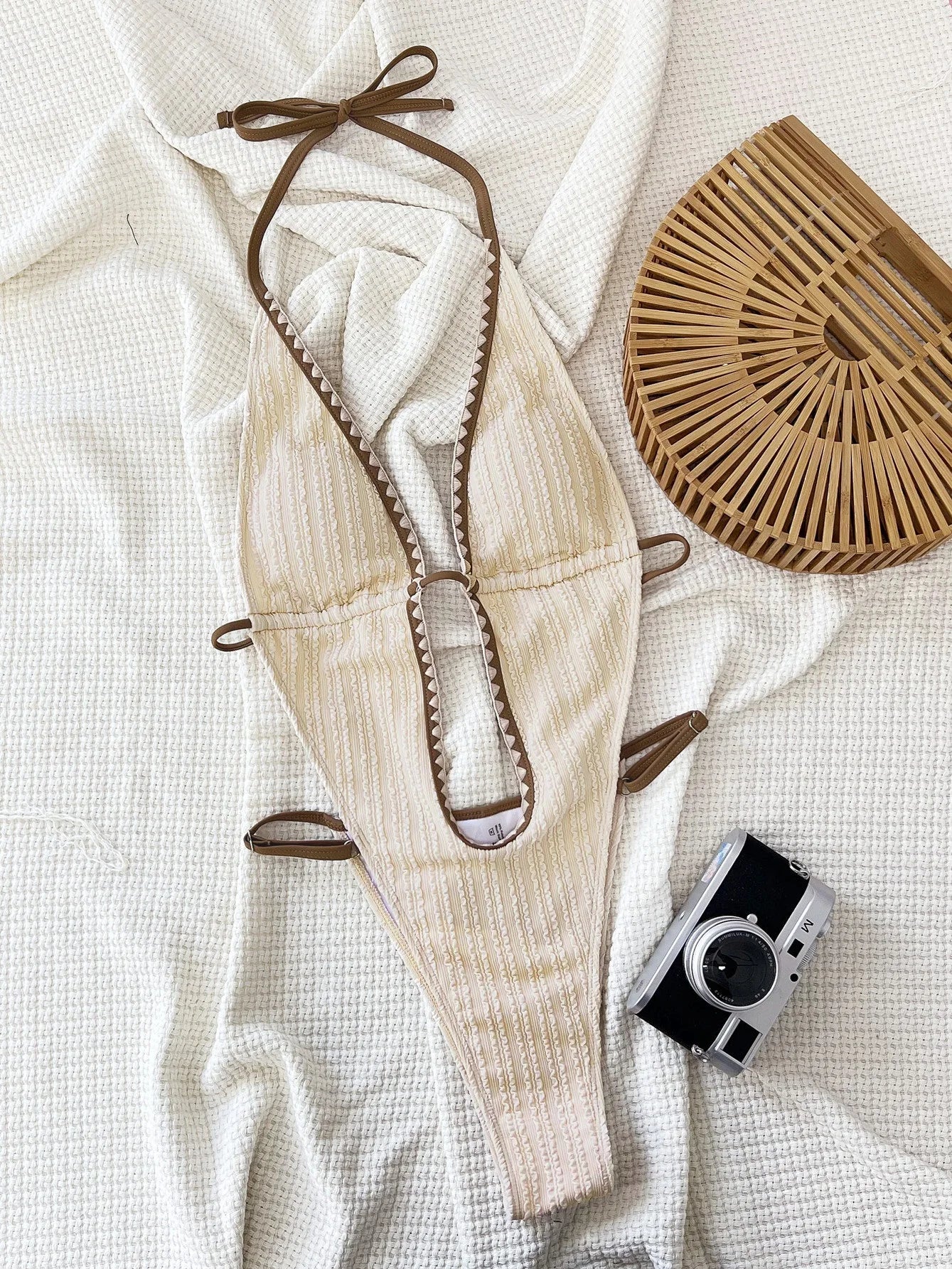 Traje de baño de una pieza sin espalda, bikini sexy para mujer, monokini, traje de baño ajustable, ropa de playa de vendaje, traje de baño femenino, Dropshipping