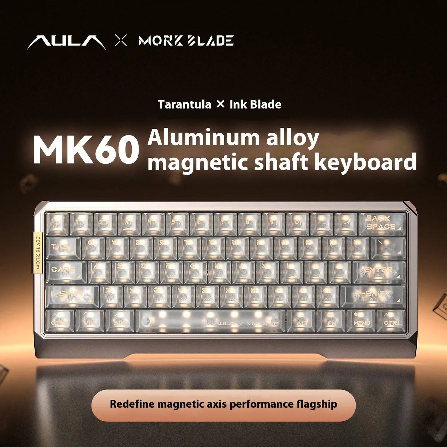 Teclado mecánico AULA MK60 con interruptor magnético, cableado, intercambio en caliente, RGB, 0,001 RT, 0,108 MS, teclados para juegos personalizados, regalos