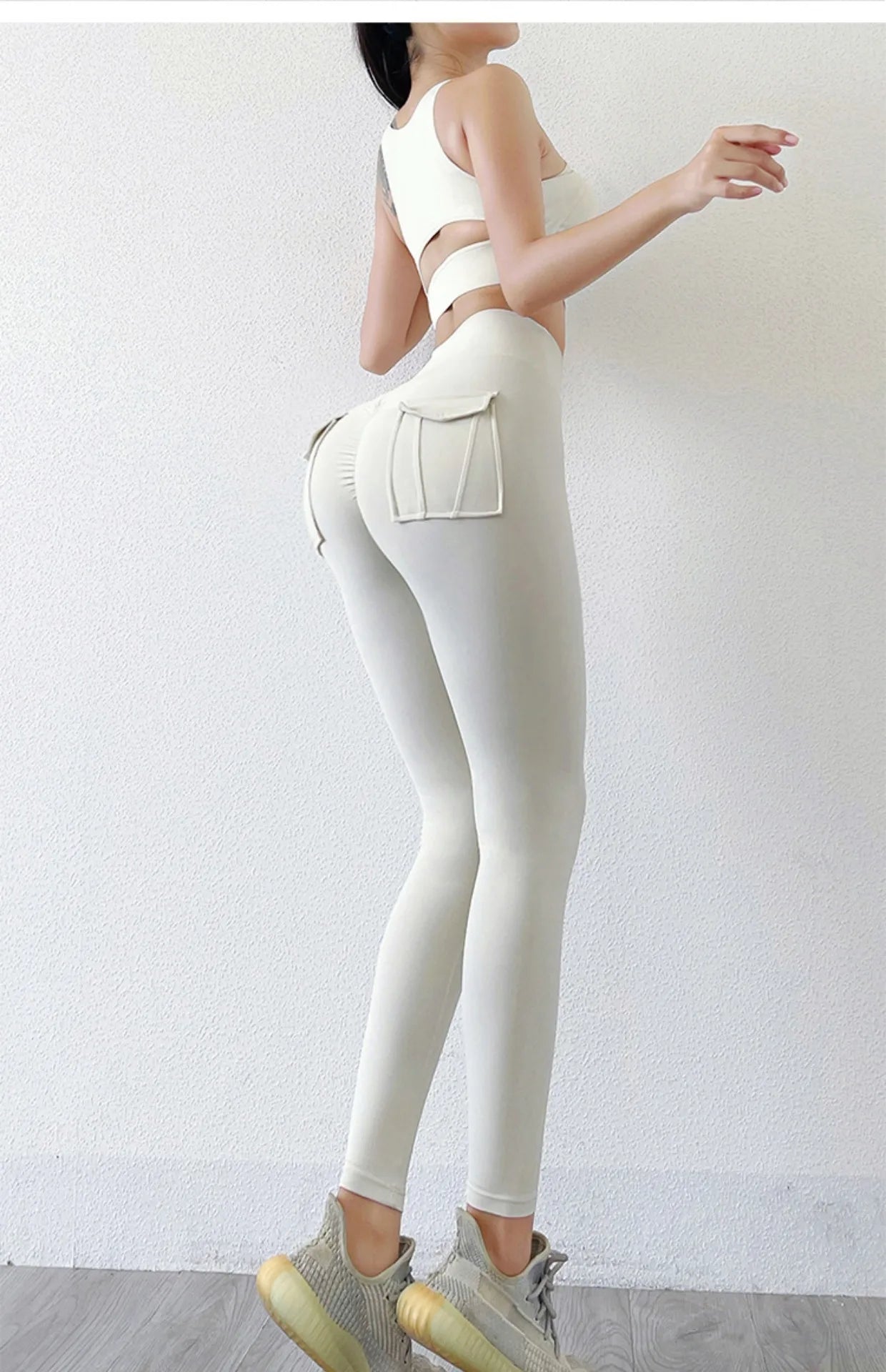 Leggings deportivas para mujer, elásticas, de cintura alta, color sólido, para entrenamiento, correr, gimnasio, fitness, yoga, pantalones ajustados. Venta al por mayor.