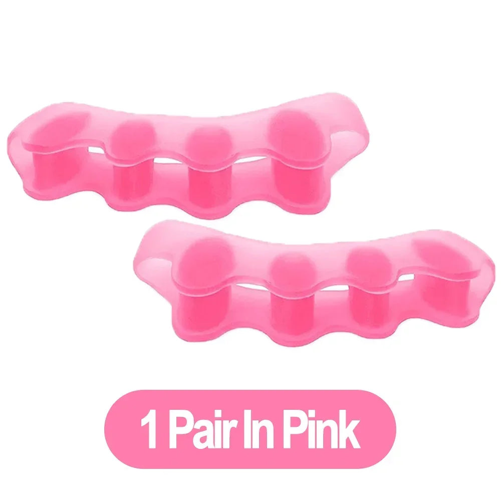 Separador de dedos de silicona, corrector de juanetes y dedo en martillo, de silicona suave, para el cuidado de los pies.