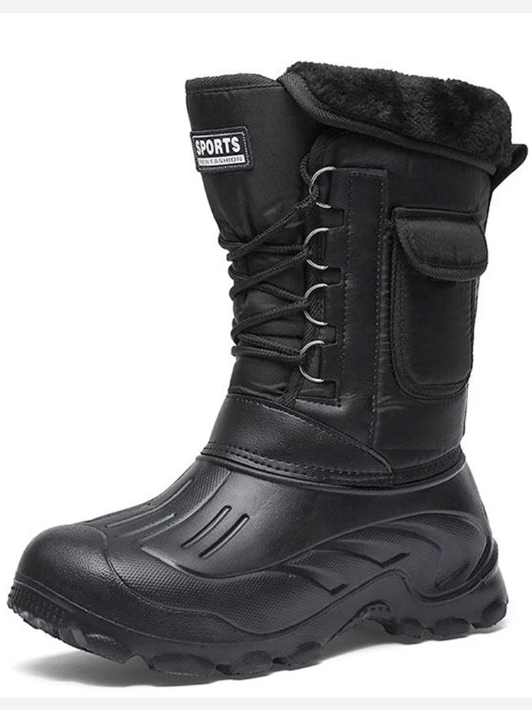 Botas de nieve de invierno para hombre, zapatos para pescar al aire libre, zapatos de trekking para la nieve, nuevas zapatillas de deporte para caminar al aire libre y pescar, botas para hombre 2024