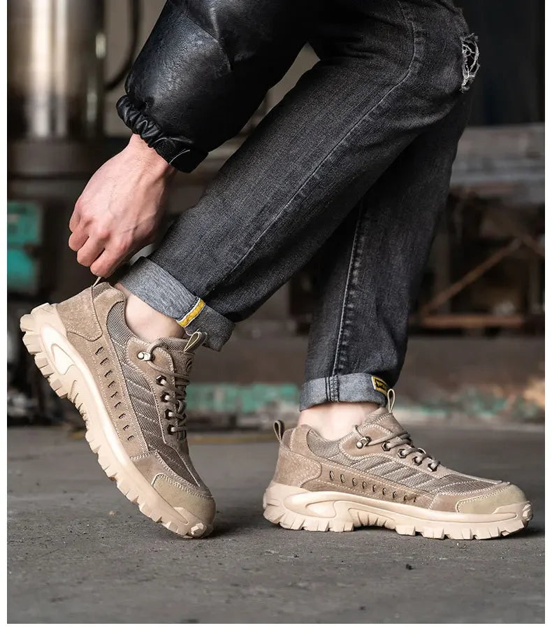 Spring New Men's Steel Toe Safety Shoes Breathable Work Shoes Anti Crush And Piercing High Temperature Resistant Wear Proof