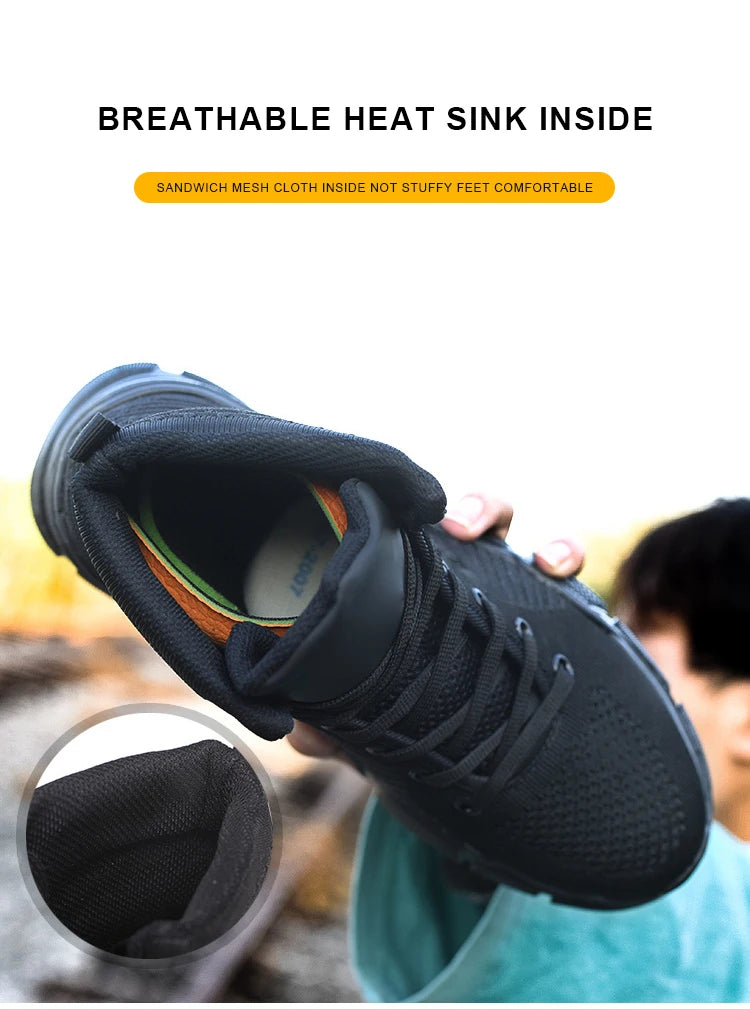 Safety Shoes Man Steel Toe Anti-Puncture Men's Work Shoes Men's Safety Boots Lightweight Men's Boots Security Protective Boot