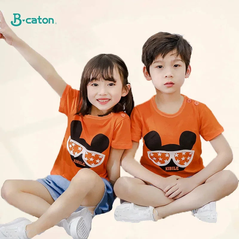 Ropa para niños, camisetas, ropa para niños, camisetas de verano para niños y niñas, camisetas de dibujos animados, ropa de manga corta, 100 % algodón, ropa para bebés