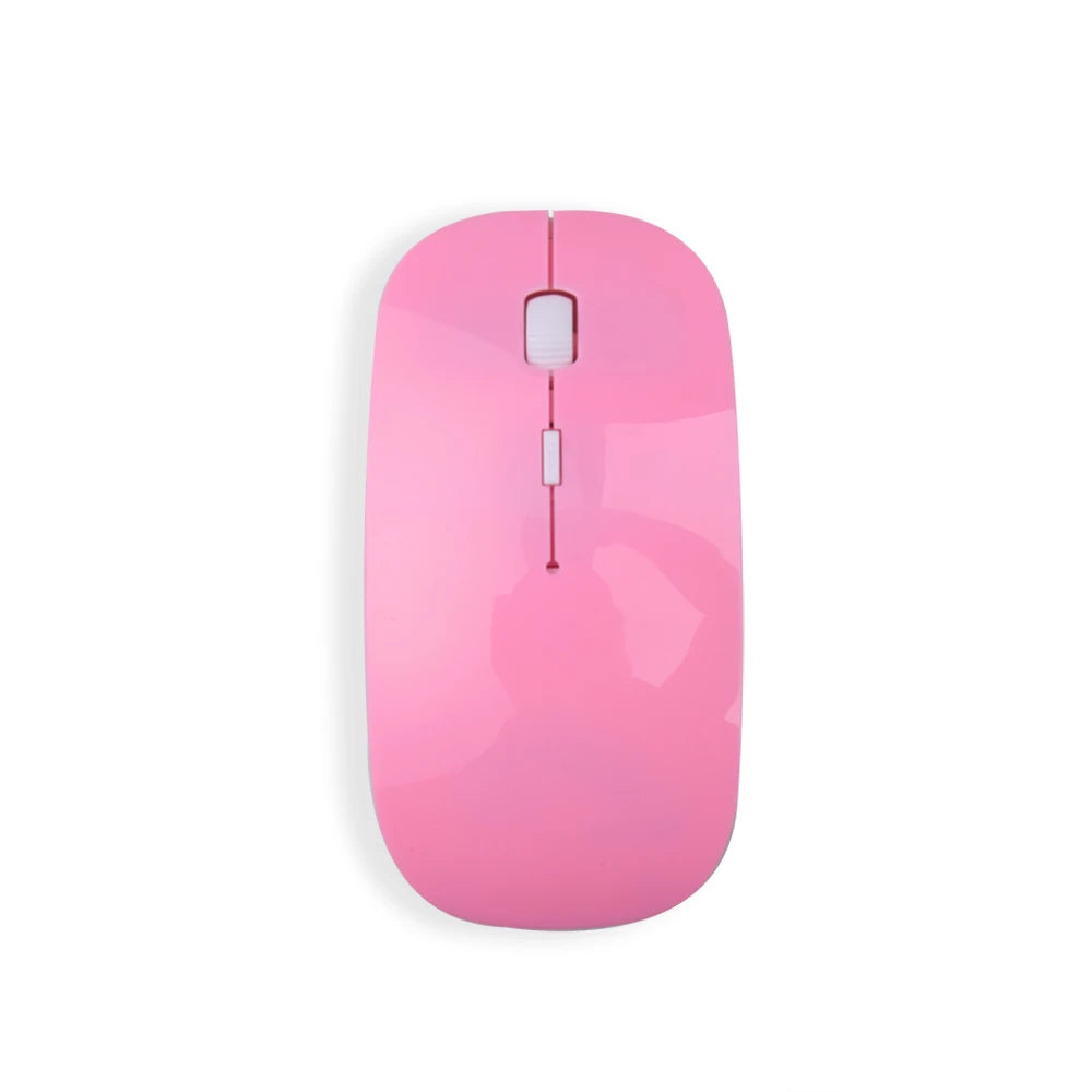 Ratón inalámbrico delgado de 2,4 GHz, ratón óptico de 1600 DPI para gamers de oficina, silencioso, diseño ergonómico, con receptor USB para PC y portátil.