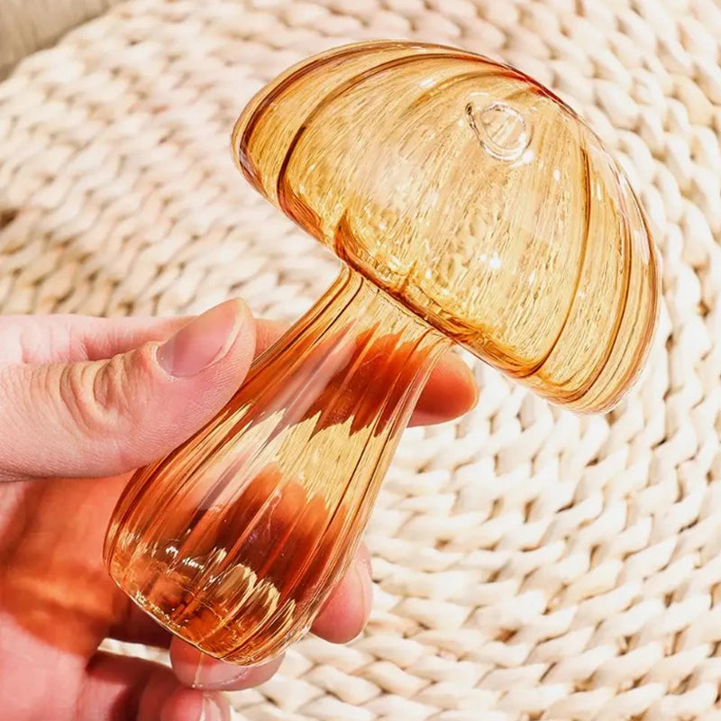 Jarrón de cristal transparente con forma de hongo, botella para aromaterapia, jarrón pequeño para el hogar, maceta hidropónica, decoración de mesa sencilla, decoración del hogar