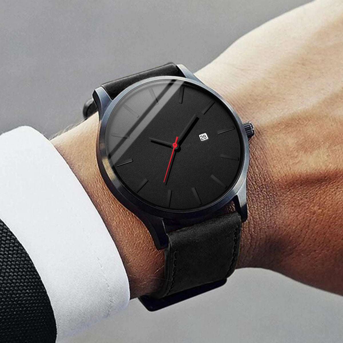 Reloj Masculino para hombre, relojes deportivos a la moda, reloj de pulsera de cuarzo con correa de cuero y calendario para hombre, relojes para hombre