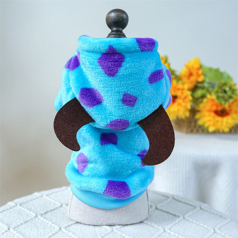 Ropa de forro polar súper suave para mascotas, para otoño e invierno, cálida y de felpa, para perros de cuatro patas, con diseño de dinosaurio, unicornio y gato.