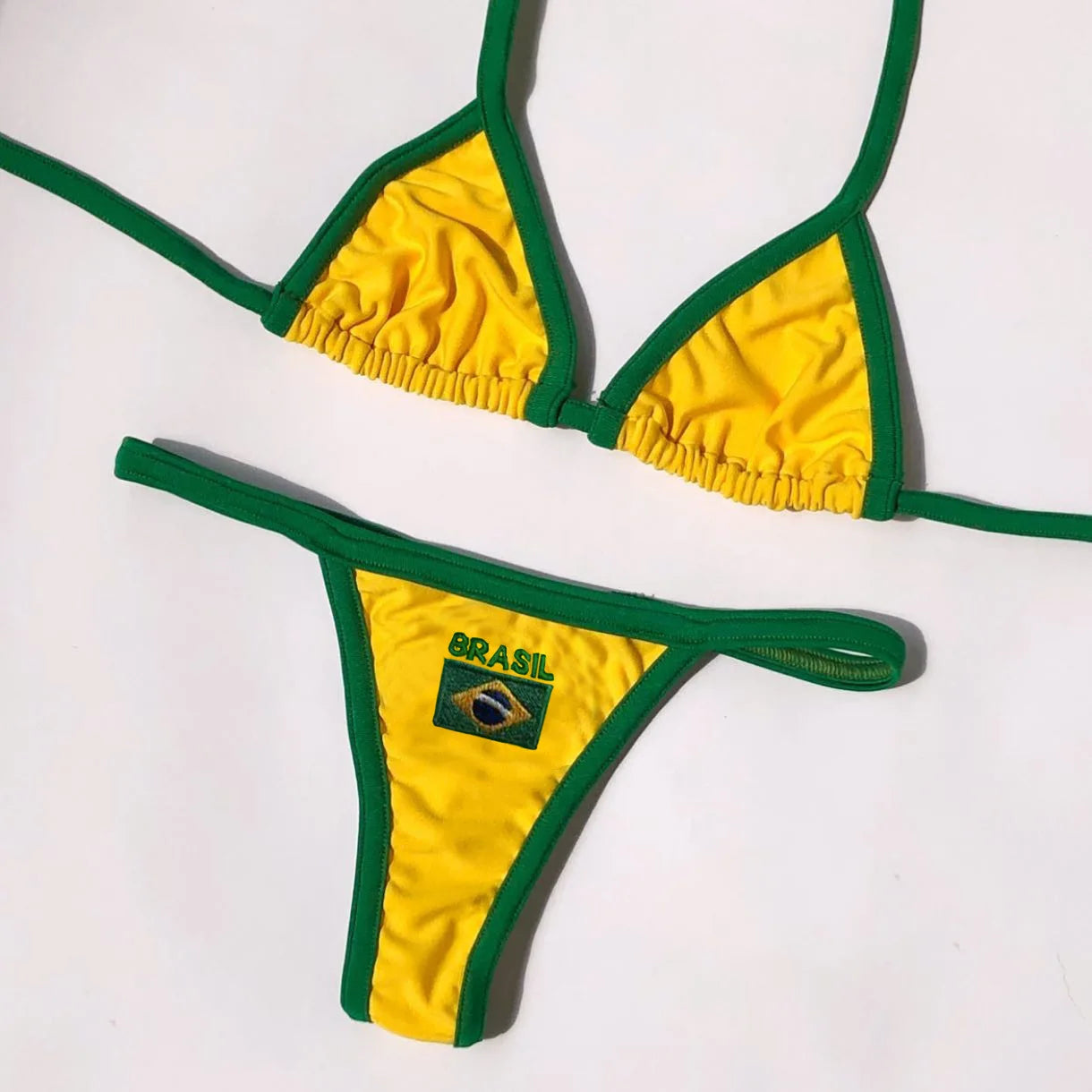 Conjunto de sujetador sexy para mujer, conjunto de dos piezas con espalda descubierta, triángulo, halter y tanga, ropa interior informal de verano 2025